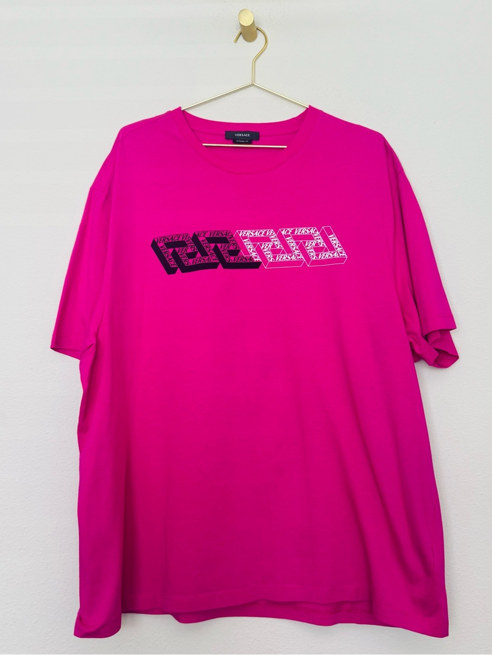 Versace Hot Pink Short-Sleeve Logo Tee